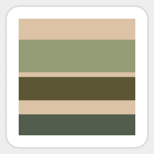 A singular integration of Camo Green, Beige, Grey/Green, Oxley and Gunmetal stripes. Sticker